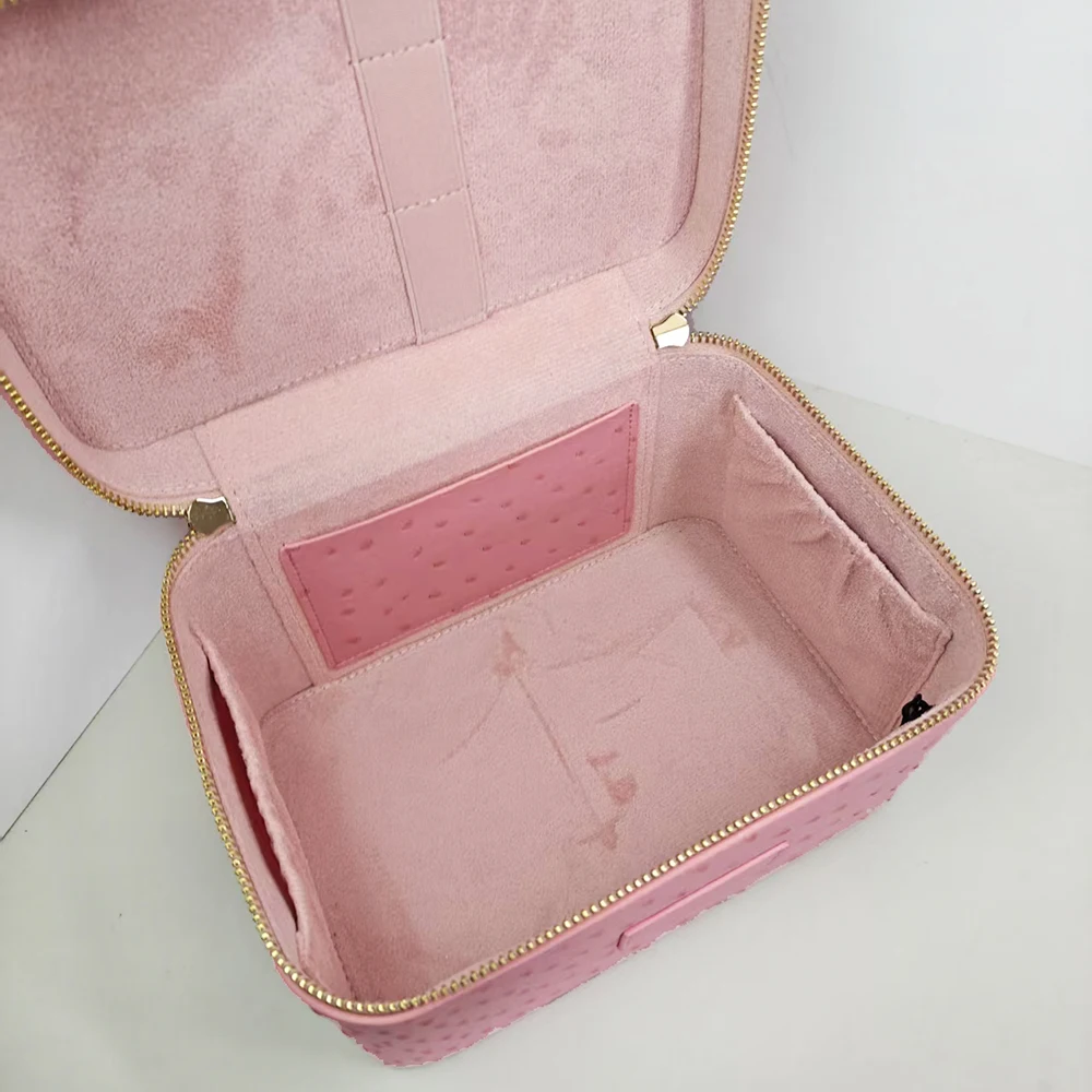 Custom Name Cosmetic Bag For Women Large Capacity Toiletry Kit Case Bag Travel Portable Handheld Leather Makeup Organizer Box