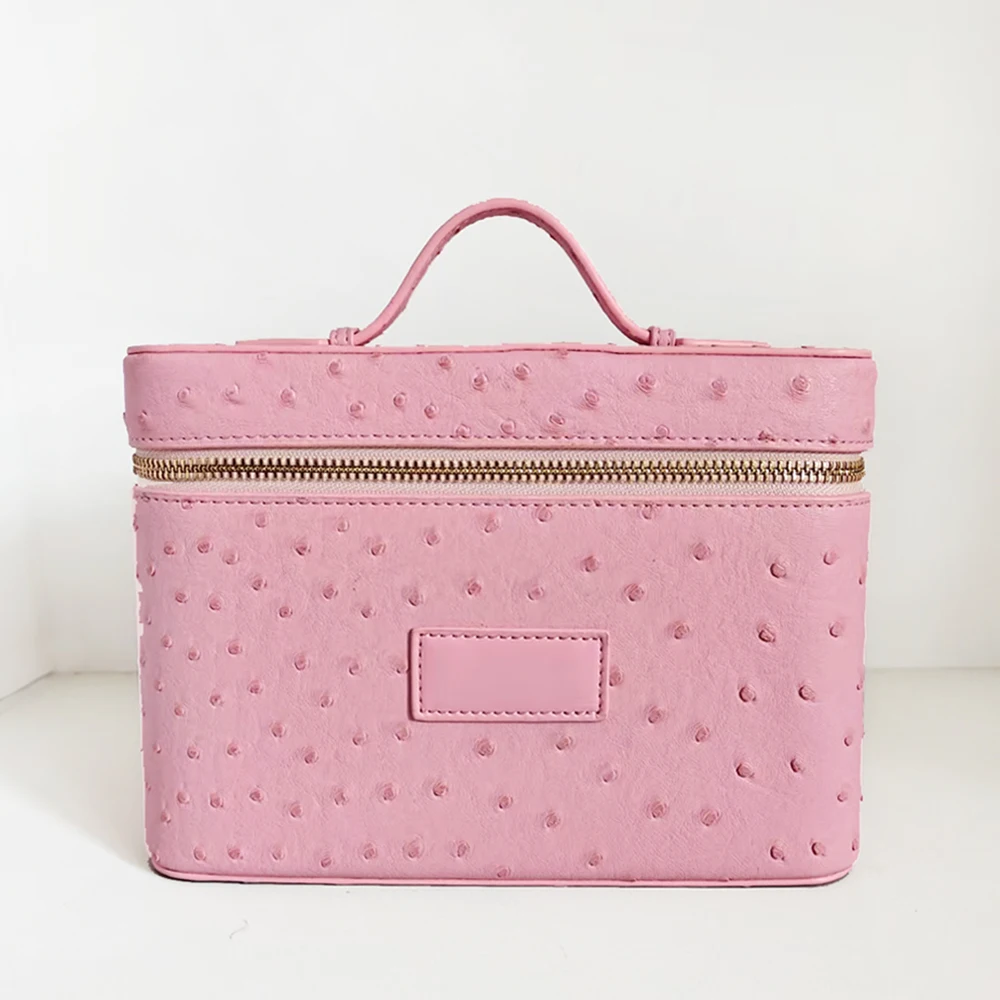 Custom Name Cosmetic Bag For Women Large Capacity Toiletry Kit Case Bag Travel Portable Handheld Leather Makeup Organizer Box