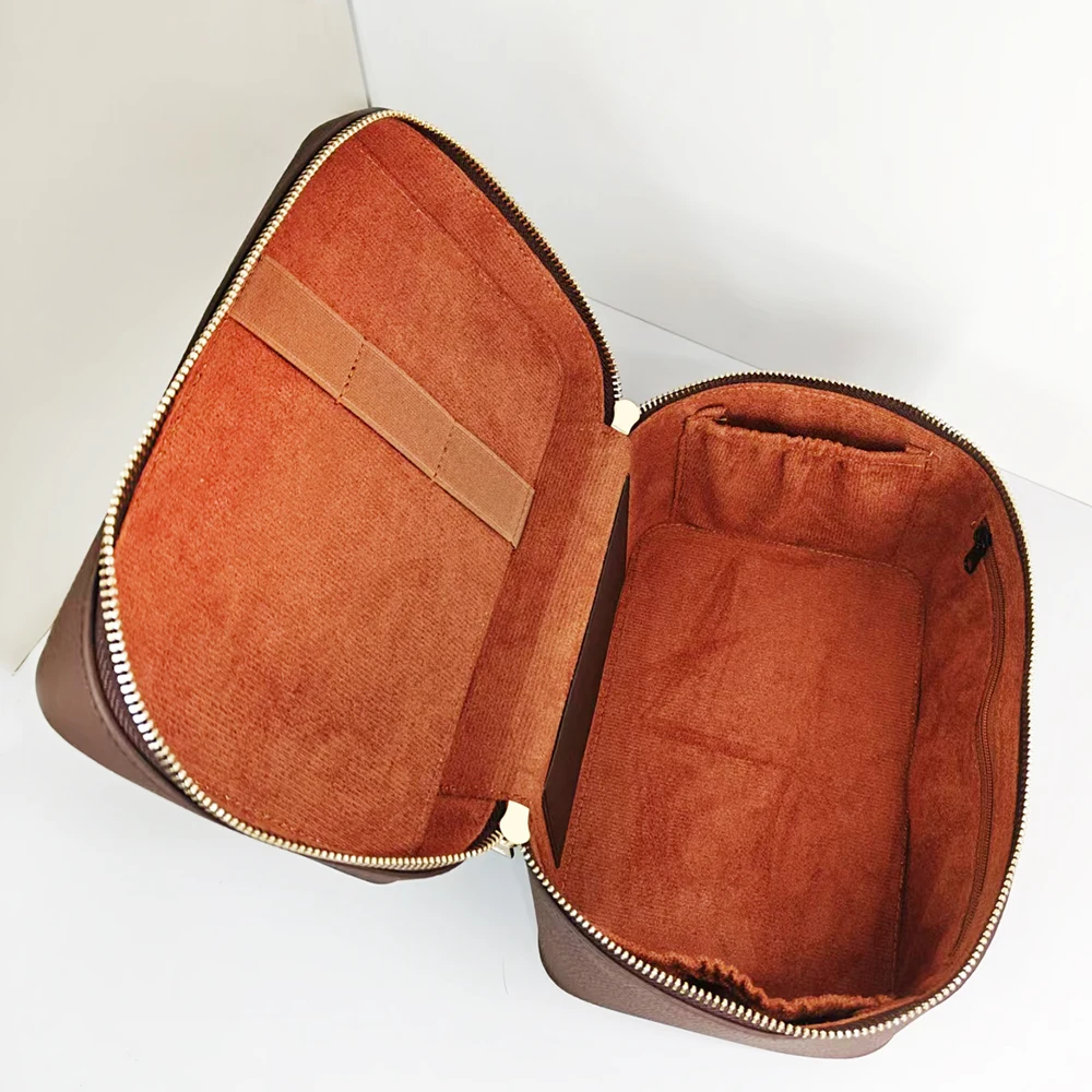 Custom Name Cosmetic Bag For Women Large Capacity Toiletry Kit Case Bag Travel Portable Handheld Leather Makeup Organizer Box