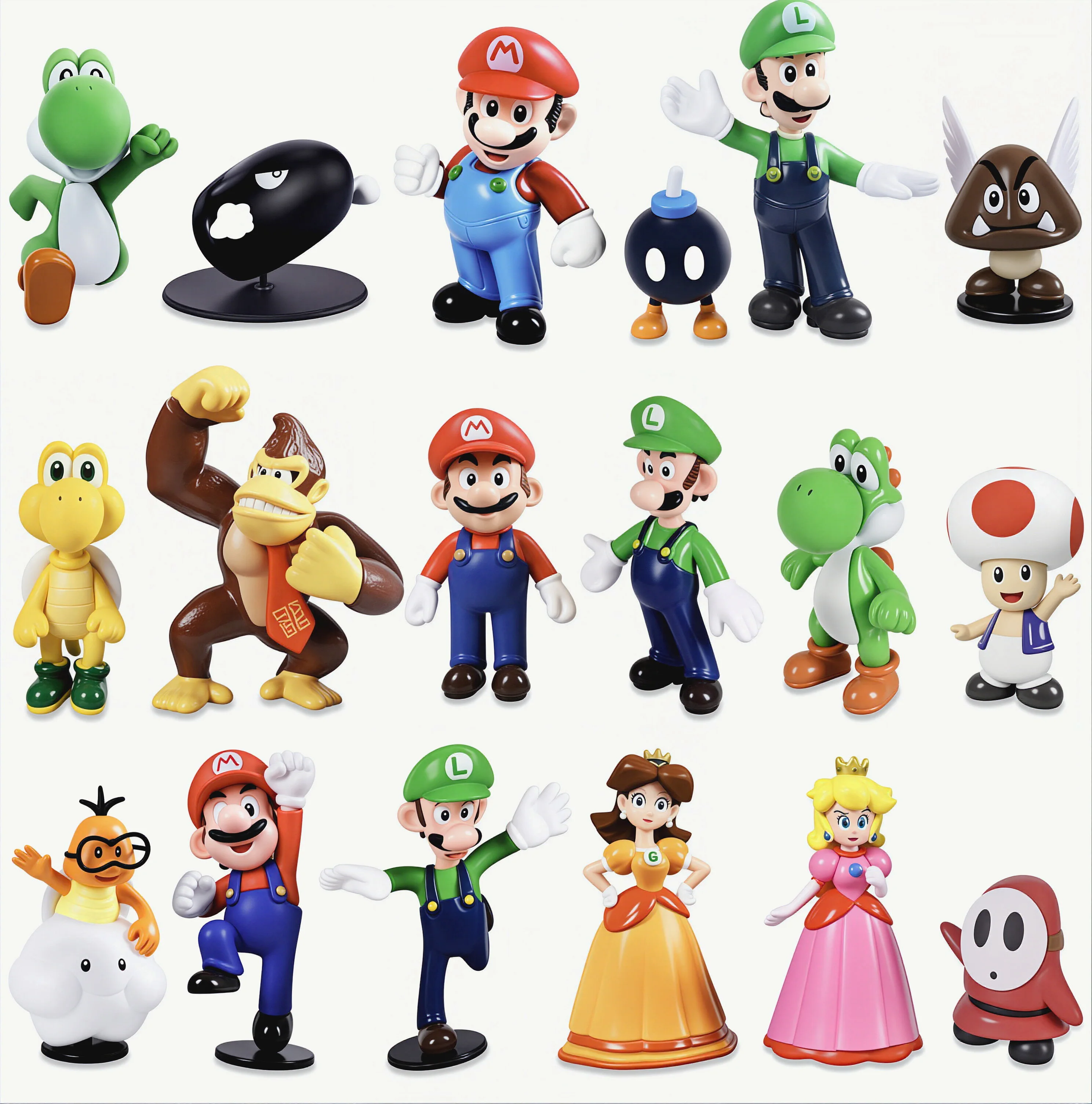 Plumber Bros Figures Set Anime Video Game Character Action Figure PVC Toy Dolls Birthday Gift Collection