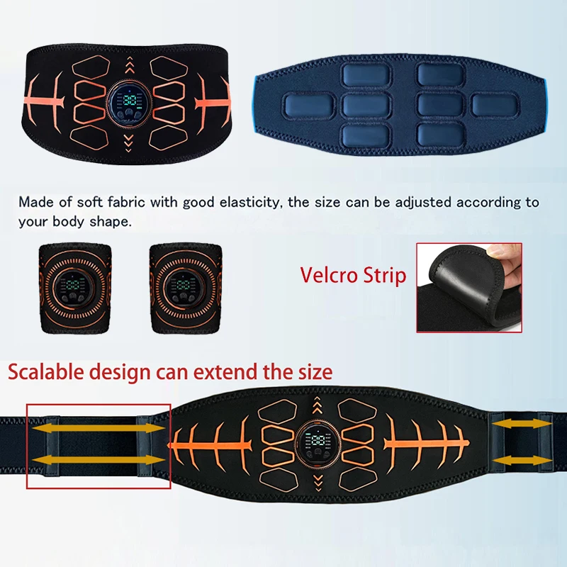 Smart Abdominal Toning Belt Abs Trainer Muscle Toner For Body Arm Training Workout Home Gym Fitness Massage