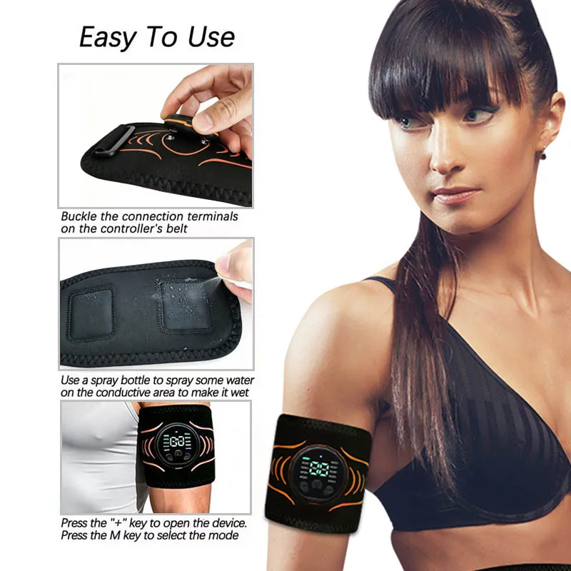 Smart Muscle Stimulator Arm Trainer Muscle Toner Arm Shaping Slimming Massager Home Gym Fitness Equiment USB Recharge