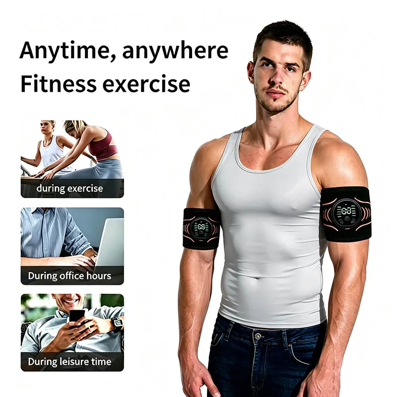 Smart Muscle Stimulator Arm Trainer Muscle Toner Arm Shaping Slimming Massager Home Gym Fitness Equiment USB Recharge