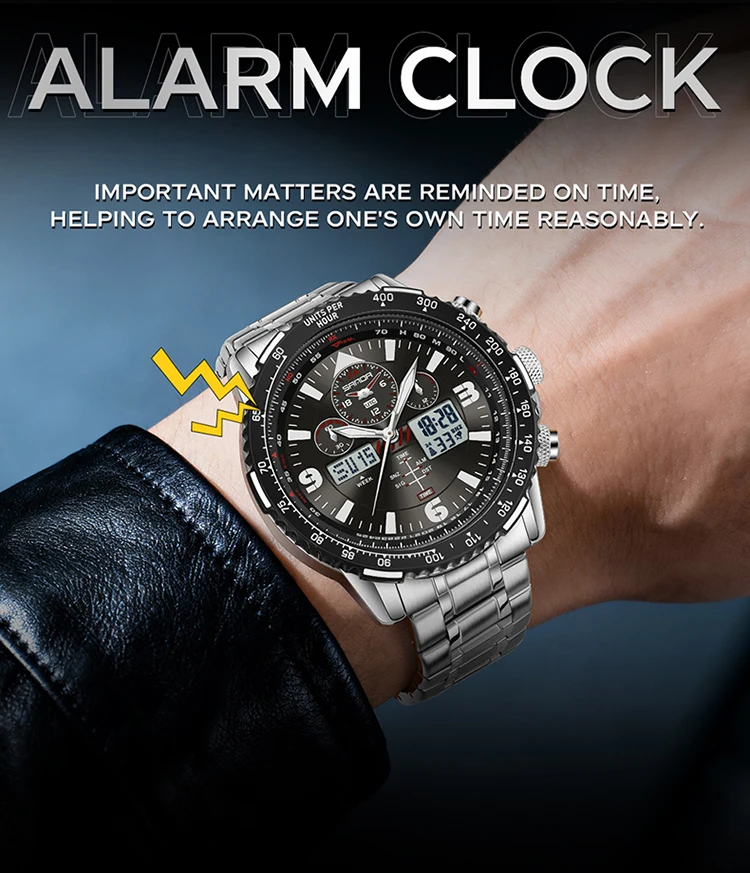 SANDA New Business Quartz Watches for Man Fashion Stainless Steel Tape Date Multifunctional Chronograph 5Bar Waterproof Clock