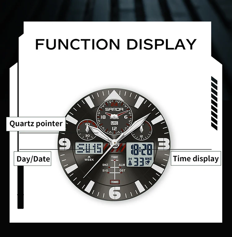 SANDA New Business Quartz Watches for Man Fashion Stainless Steel Tape Date Multifunctional Chronograph 5Bar Waterproof Clock