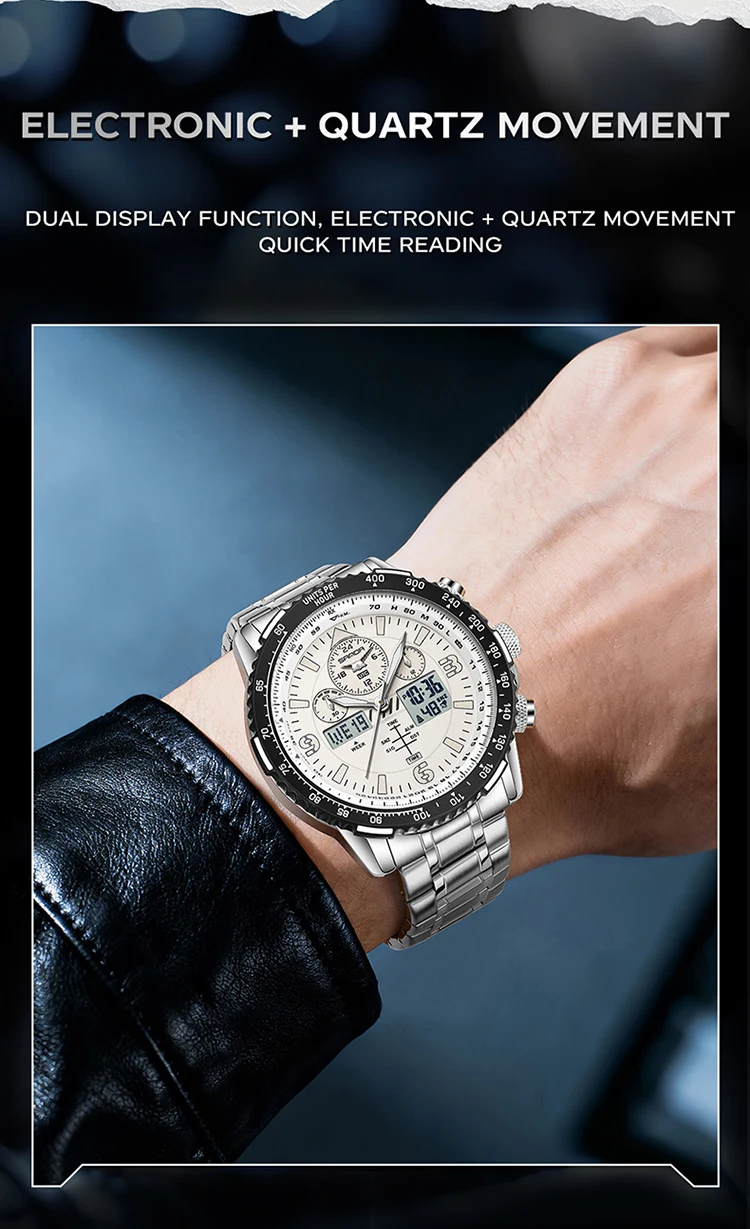 SANDA New Business Quartz Watches for Man Fashion Stainless Steel Tape Date Multifunctional Chronograph 5Bar Waterproof Clock