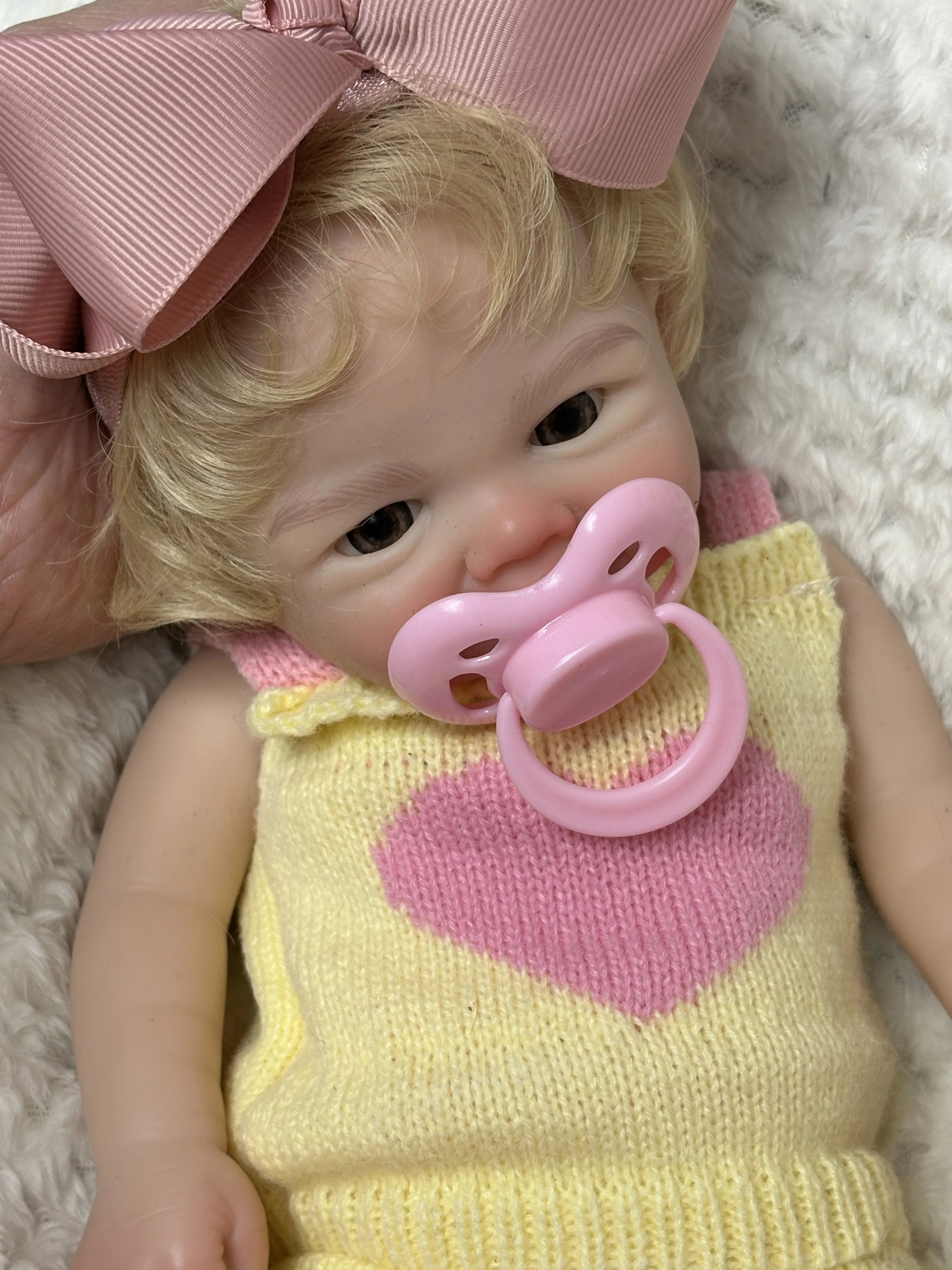 OtardDolls-1 PCS/2 Styels Vivienne 33cm Open Mouth Silicone Bebe Reborn Girl Dolls With Rooted Hair Washable Newborn Dolls