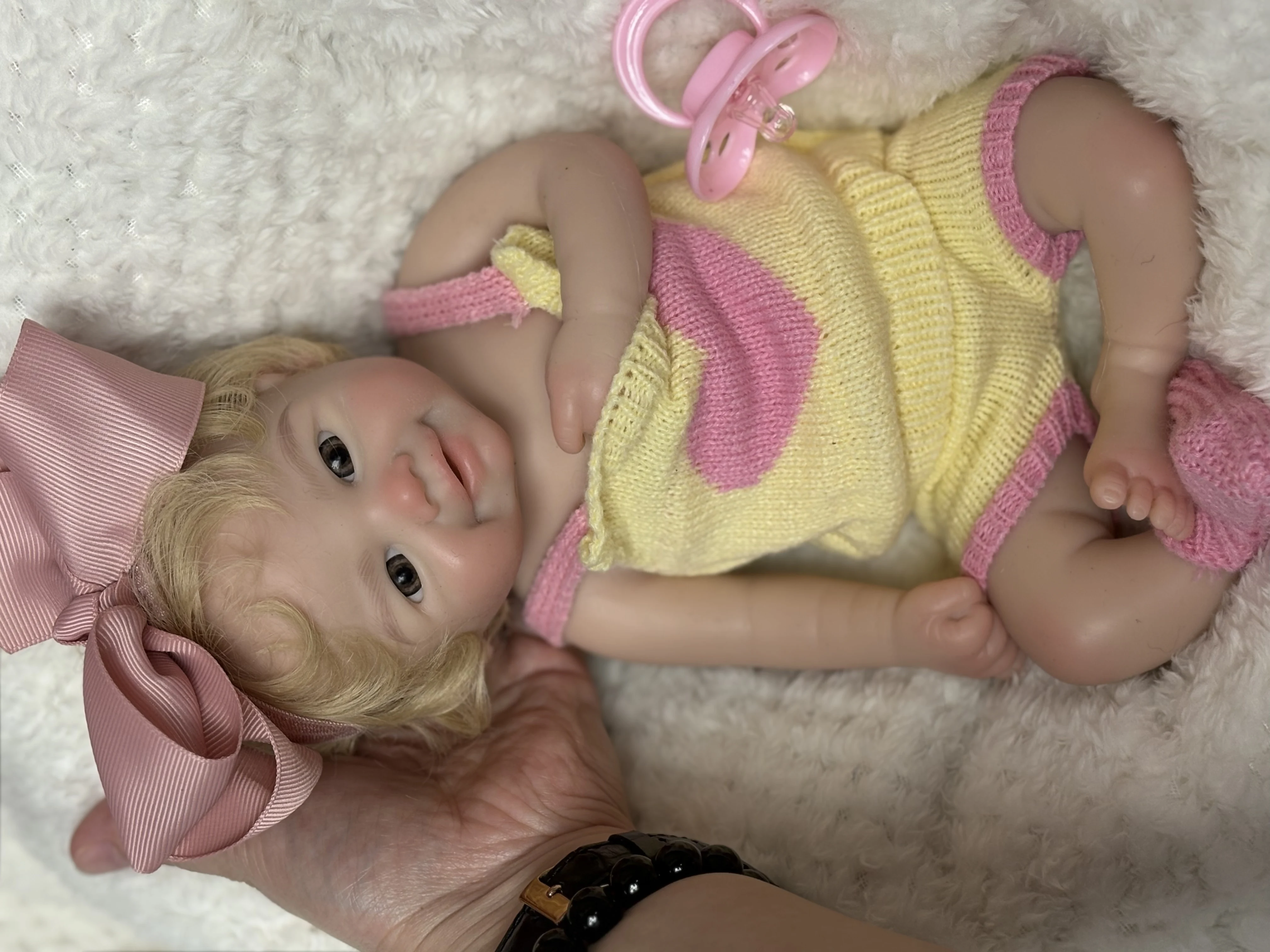 OtardDolls-1 PCS/2 Styels Vivienne 33cm Open Mouth Silicone Bebe Reborn Girl Dolls With Rooted Hair Washable Newborn Dolls