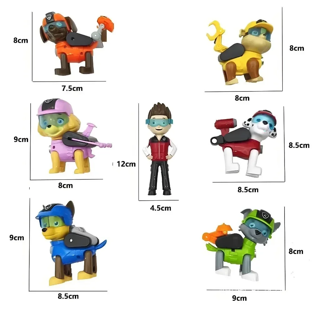 Paw Patrol Pull Back Cars Cartoon Vehicle Chase Skye Marshall Rubble Playset Action Figure Collection Model Toys Birthday Gift