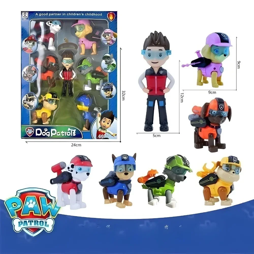 Paw Patrol Pull Back Cars Cartoon Vehicle Chase Skye Marshall Rubble Playset Action Figure Collection Model Toys Birthday Gift