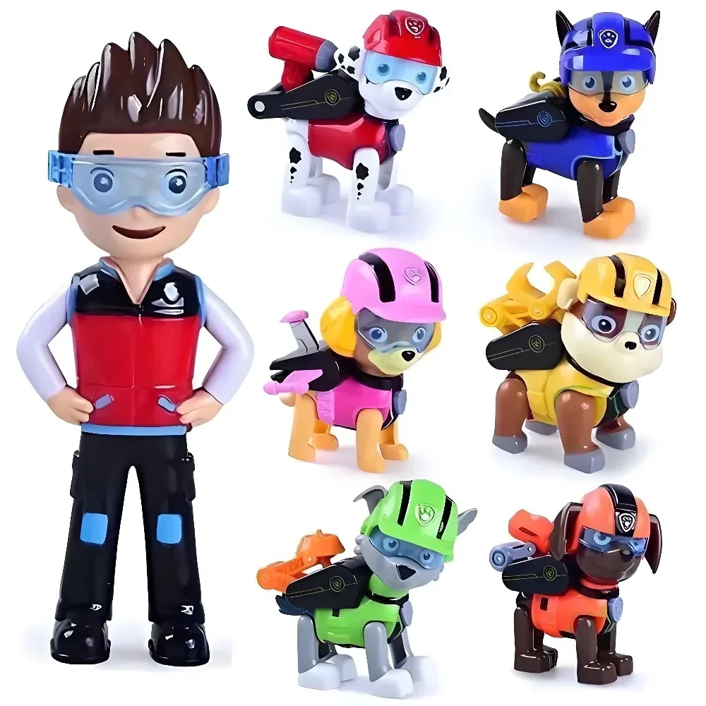 Paw Patrol Pull Back Cars Cartoon Vehicle Chase Skye Marshall Rubble Playset Action Figure Collection Model Toys Birthday Gift