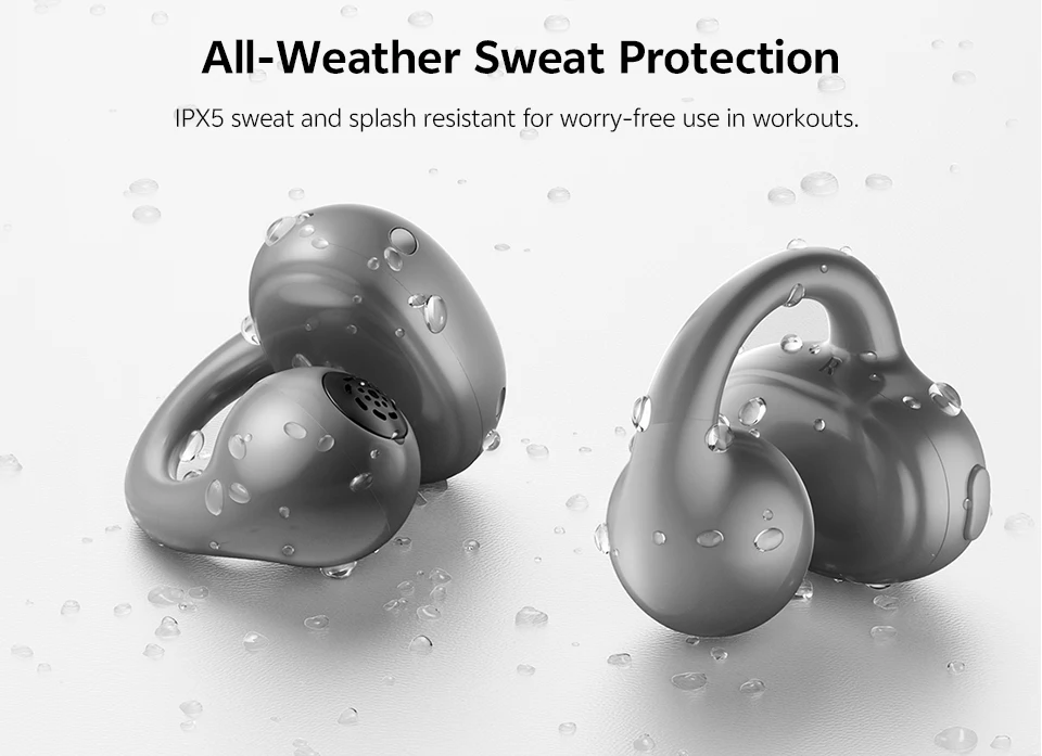 QCY Crossky C50i Open Ear Bluetooth Earphones Hi-Res LDAC Ear Clip Wireless BT6.0 Sports Earbuds Clip On 4-Mics Headphones 42H
