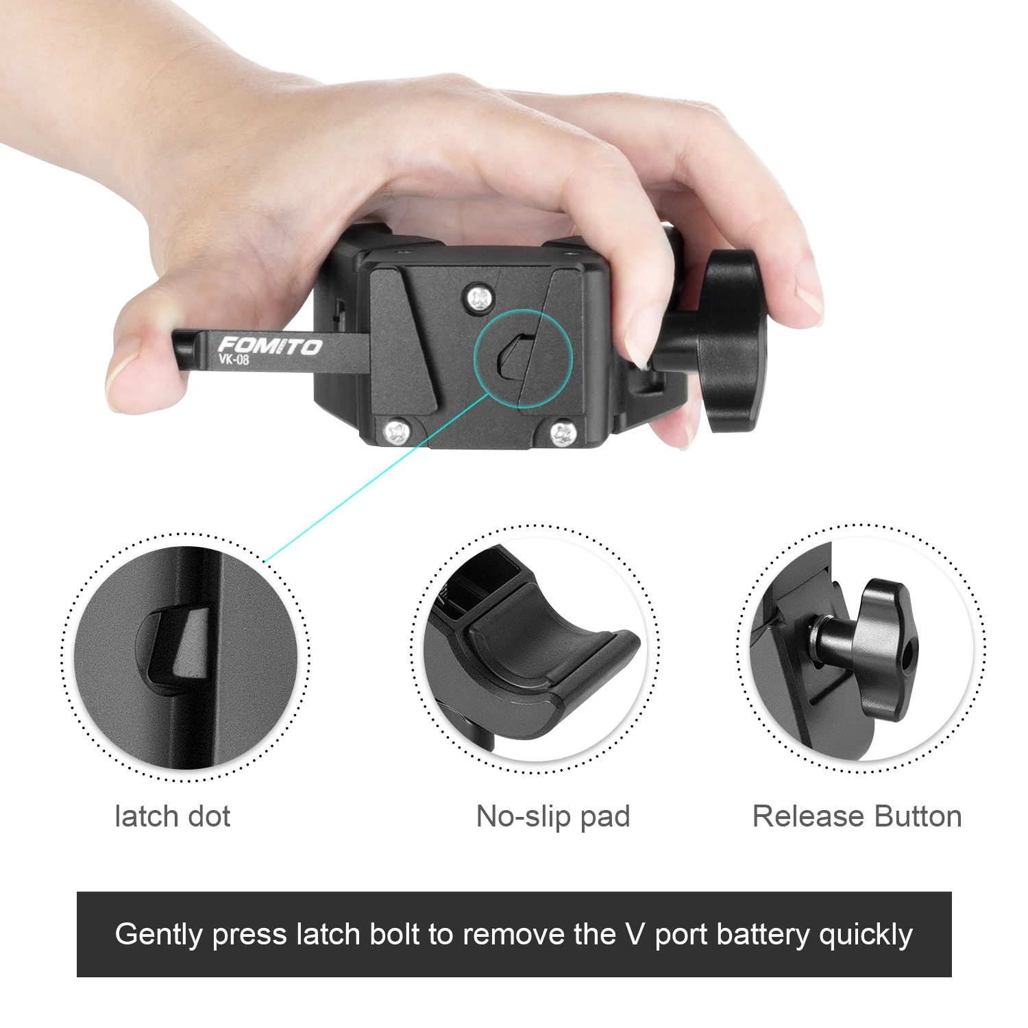 FOMITO V-Lock Battery Plate Quick Release V-Mount Battery Mounting Plate Adapter for Sony DSLR BP Battery Camera Mount
