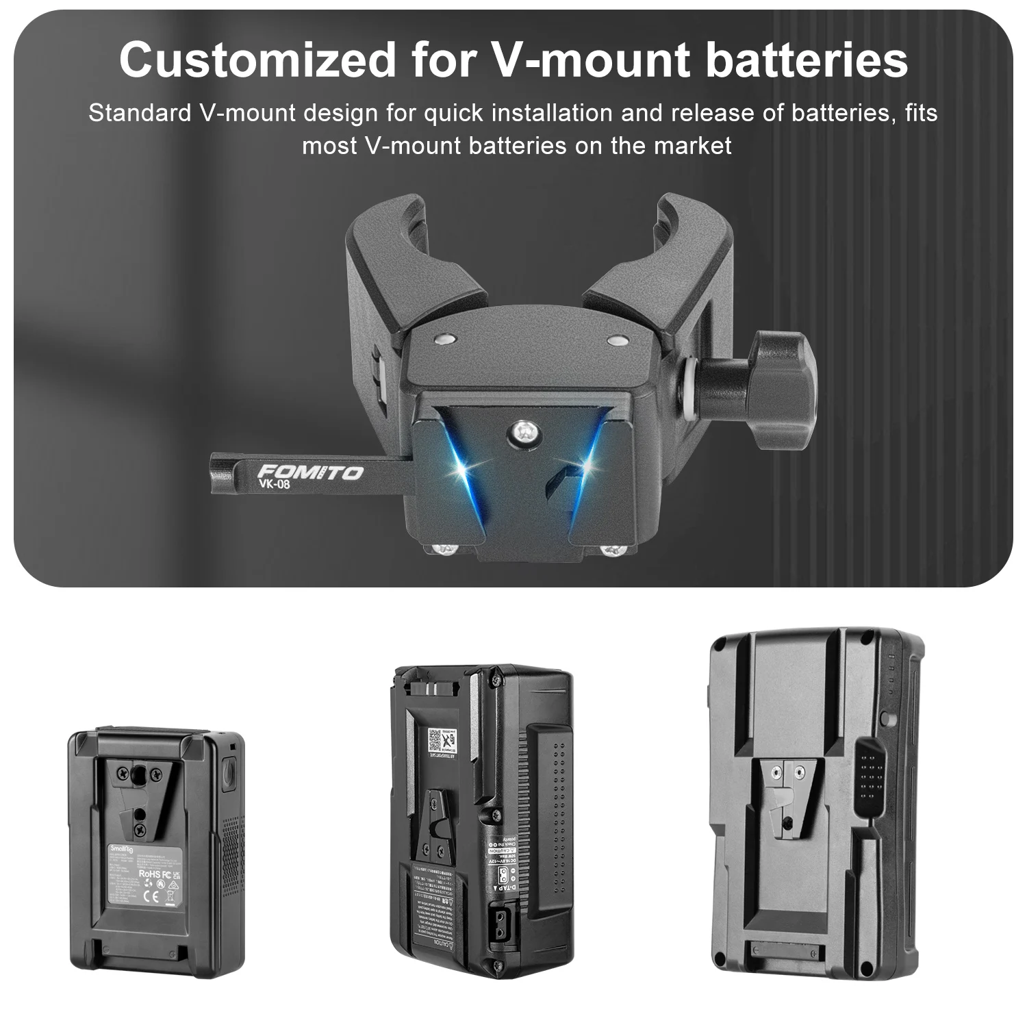 FOMITO V-Lock Battery Plate Quick Release V-Mount Battery Mounting Plate Adapter for Sony DSLR BP Battery Camera Mount