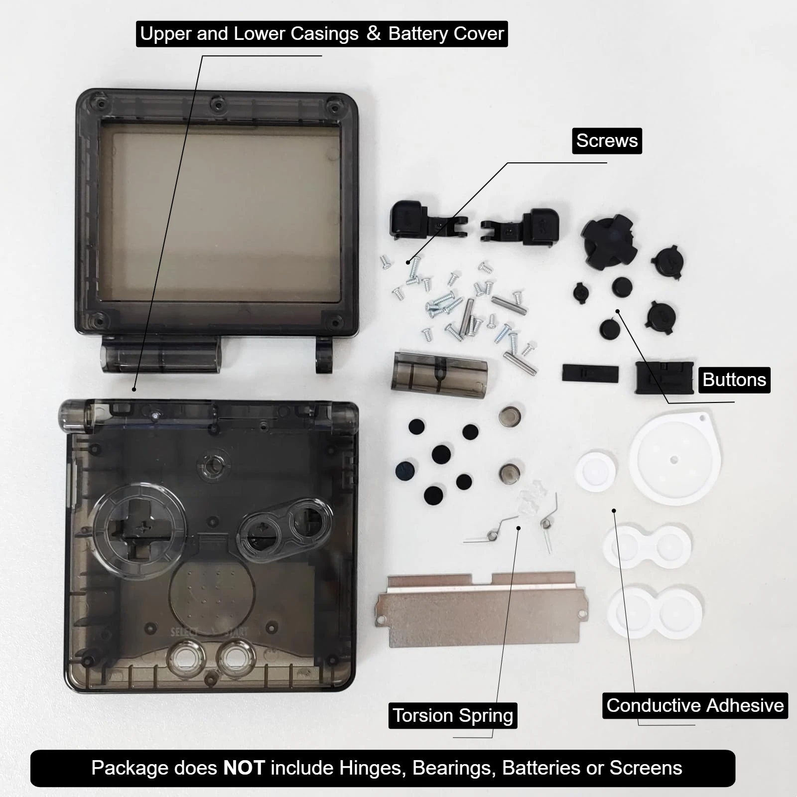 Full Housing Shell Case Cover Replacement for Nintendo GBA SP Gameboy Advance SP, Solid Color DIY Accessories for GBA SP