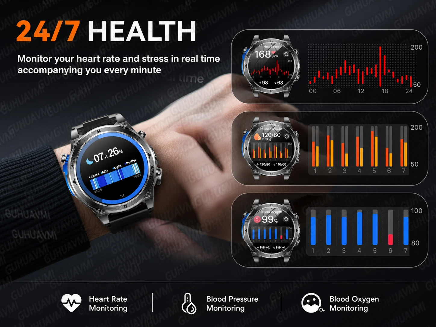 2026New Military T-RX4 Built in GPS Outdoor Smart Watch 10ATM Waterproof Compass  850mAh Battery 1.7”AMOLED Sports Fitness Clock