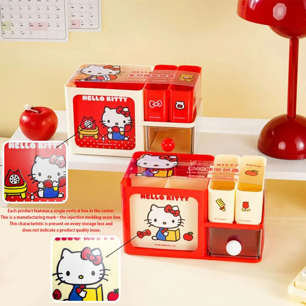 Genuine Sanrio Mark Pen Holder Hello Kitty Desk Organizers Shelves Desktop Stationery Bookshelf Home Office Storage Box Gifts