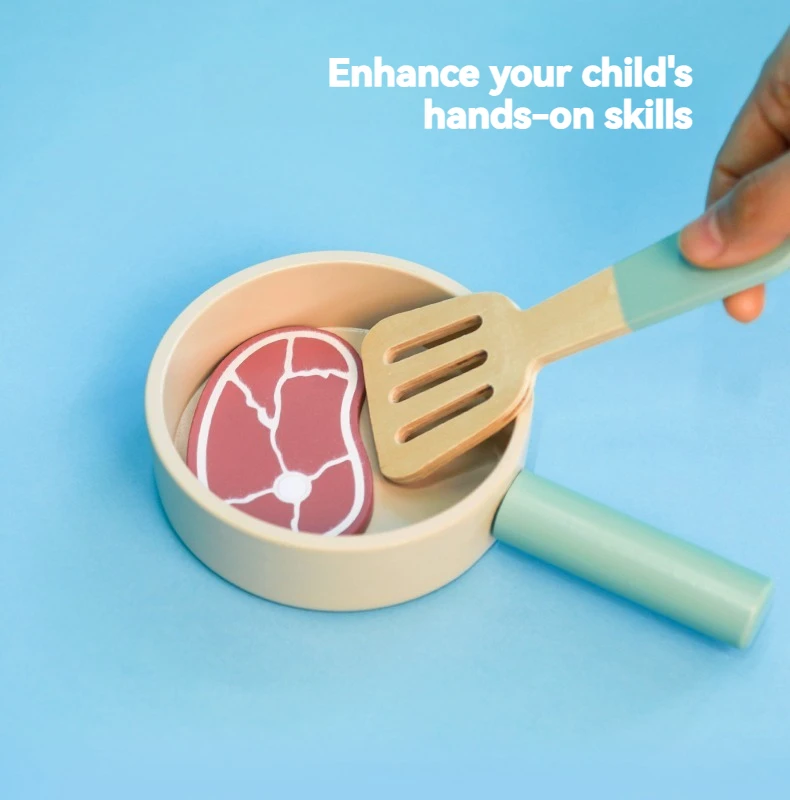 Wooden Children's Simulation Kitchen Toys, Early Education Educational Toys, Cookware Pot Pan Cook Pretend Play, Food, Role-Play