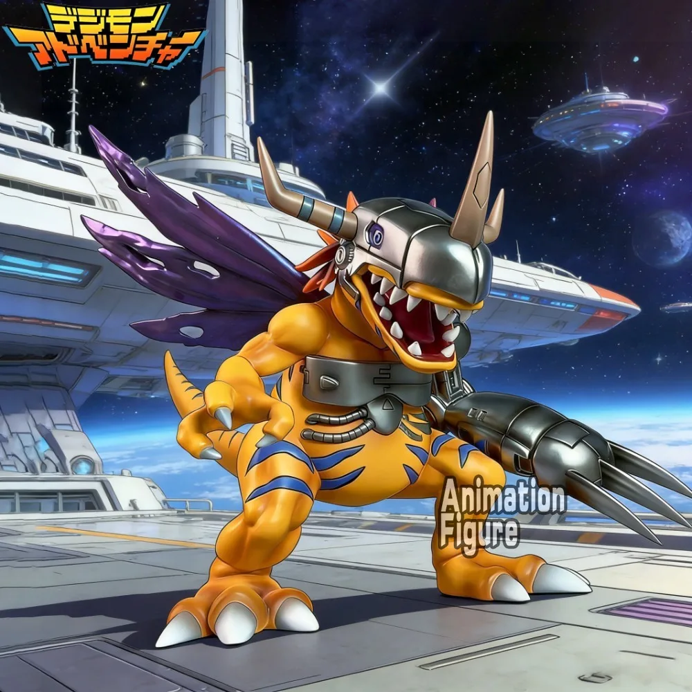 19cm Anime Digimon Adventure Figure Metal Greymon Action Figures Pvc Statue Desktop Ornamen Collection Model Toys Gifts