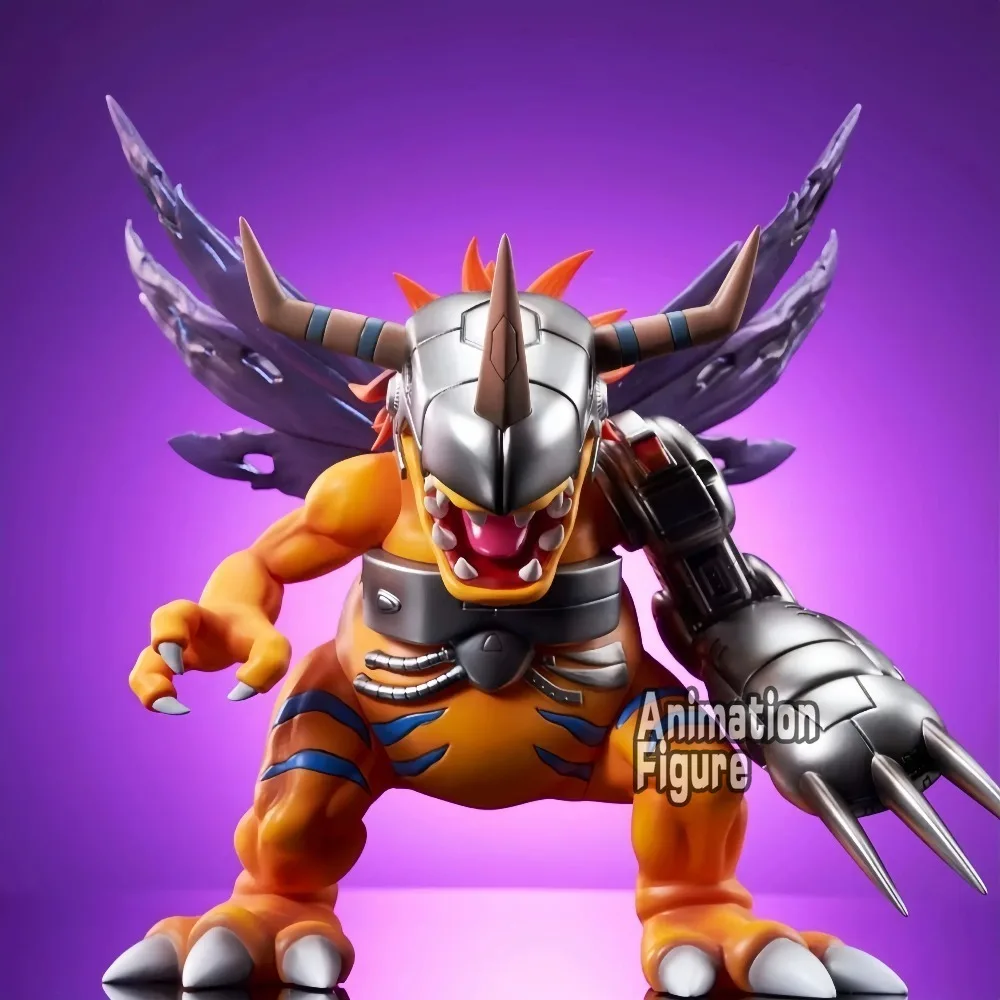 19cm Anime Digimon Adventure Figure Metal Greymon Action Figures Pvc Statue Desktop Ornamen Collection Model Toys Gifts