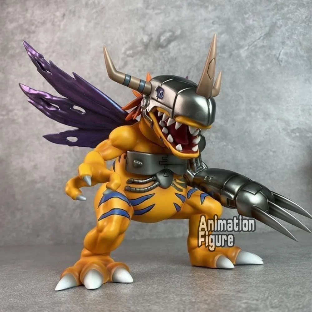 19cm Anime Digimon Adventure Figure Metal Greymon Action Figures Pvc Statue Desktop Ornamen Collection Model Toys Gifts