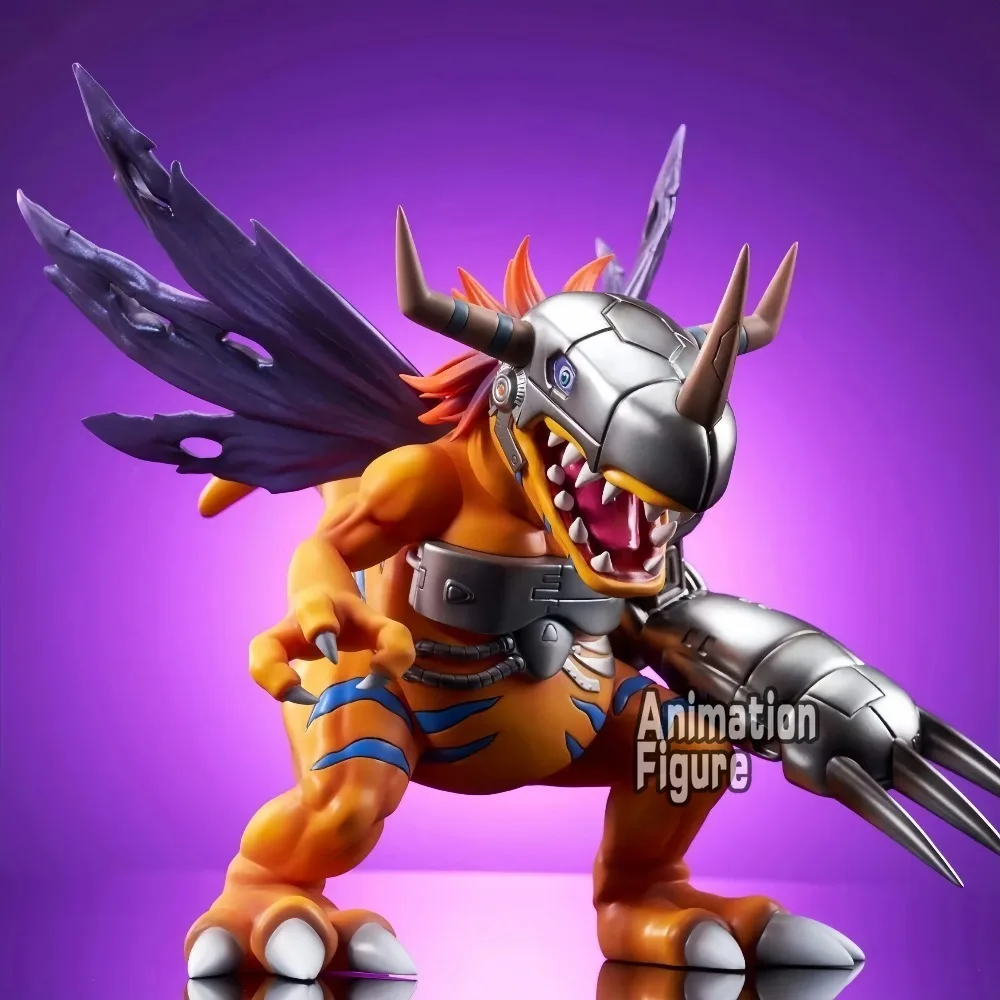 19cm Anime Digimon Adventure Figure Metal Greymon Action Figures Pvc Statue Desktop Ornamen Collection Model Toys Gifts