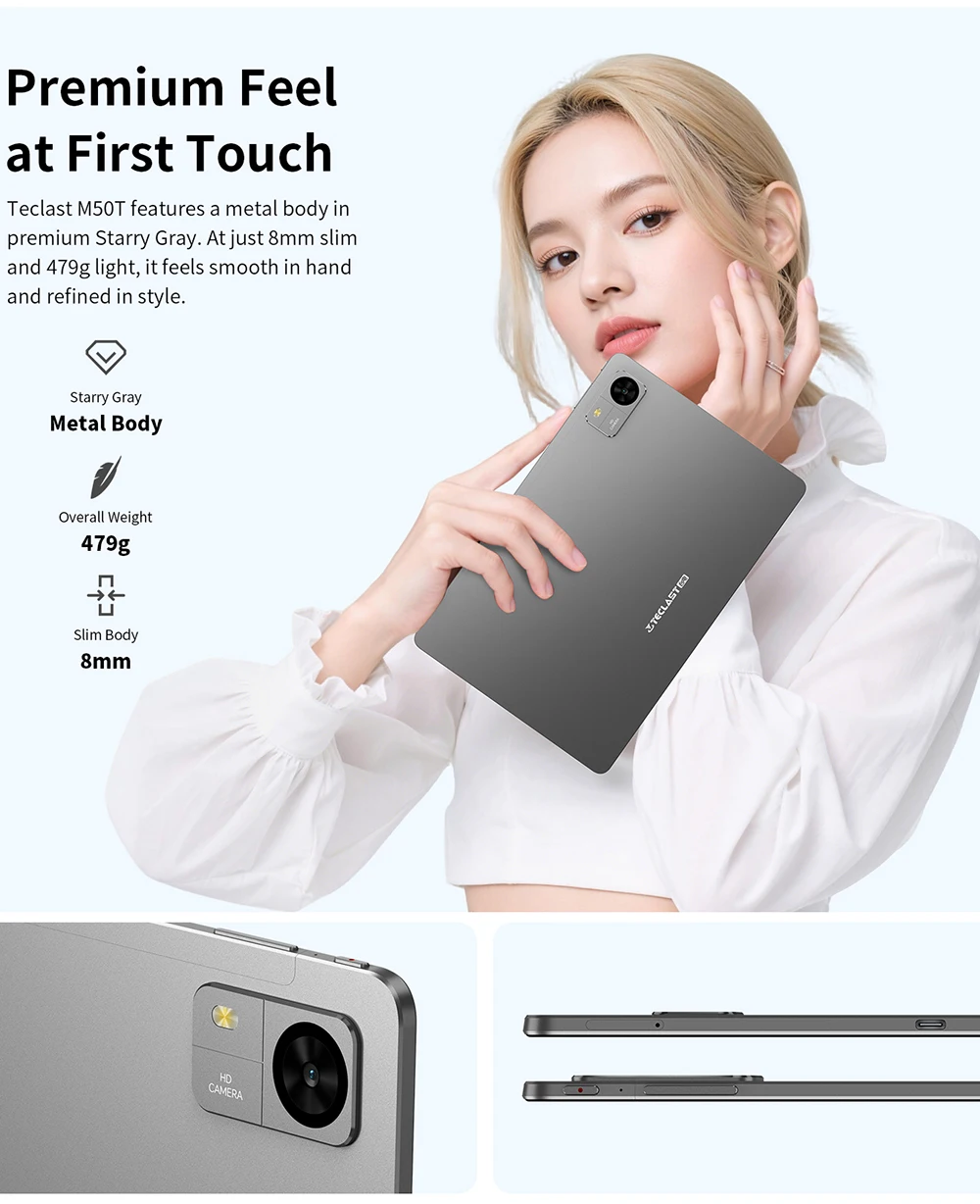 Teclast M50T Android 16 Tablets PC 10.1 inch Max. 32GB RAM 128GB ROM AllWinner A537 7000mAh Battery WiFi-6 Global Version