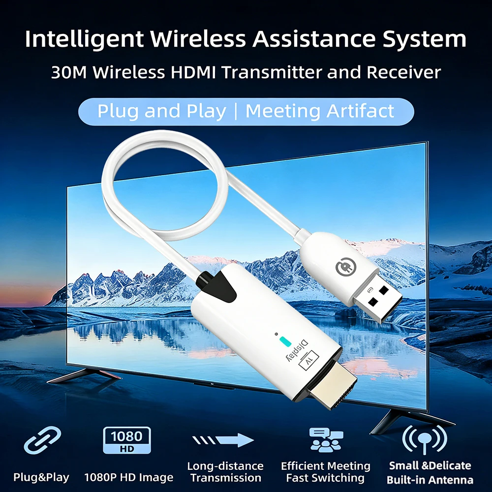 Wireless HDMI--compatible Transmitter and Receiver 1080P 50M Extender Display USB Adapter Dongle For TV Box Monitor Projector PC