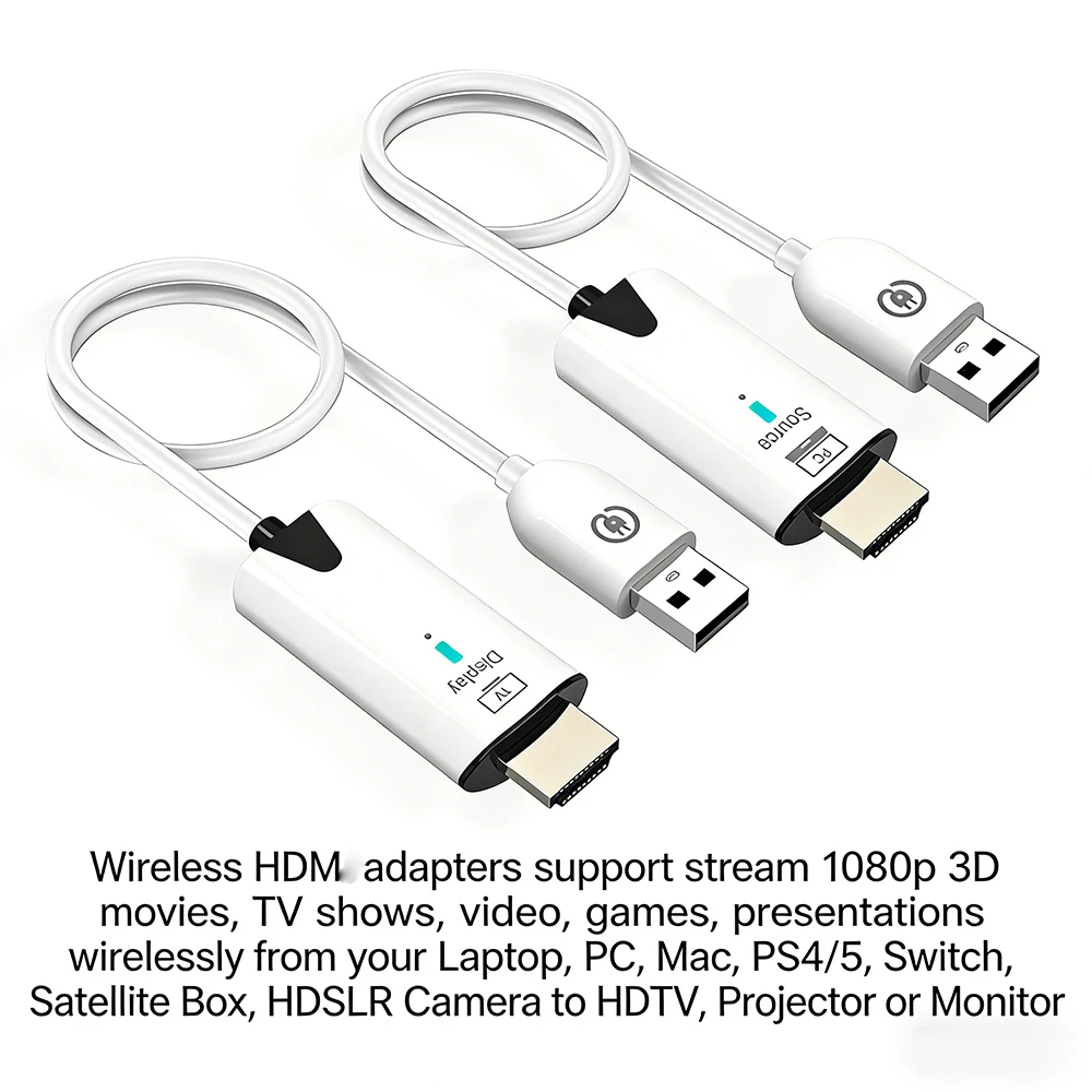 Wireless HDMI--compatible Transmitter and Receiver 1080P 50M Extender Display USB Adapter Dongle For TV Box Monitor Projector PC