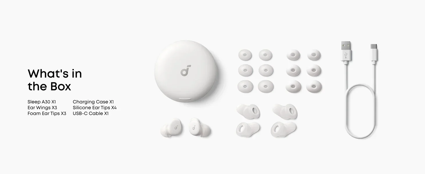 Soundcore by Anker Sleep A30 Sleep Headphones 2nd Generation - Side-Sleep Friendly,Active Noise Cancellation.Stand Store