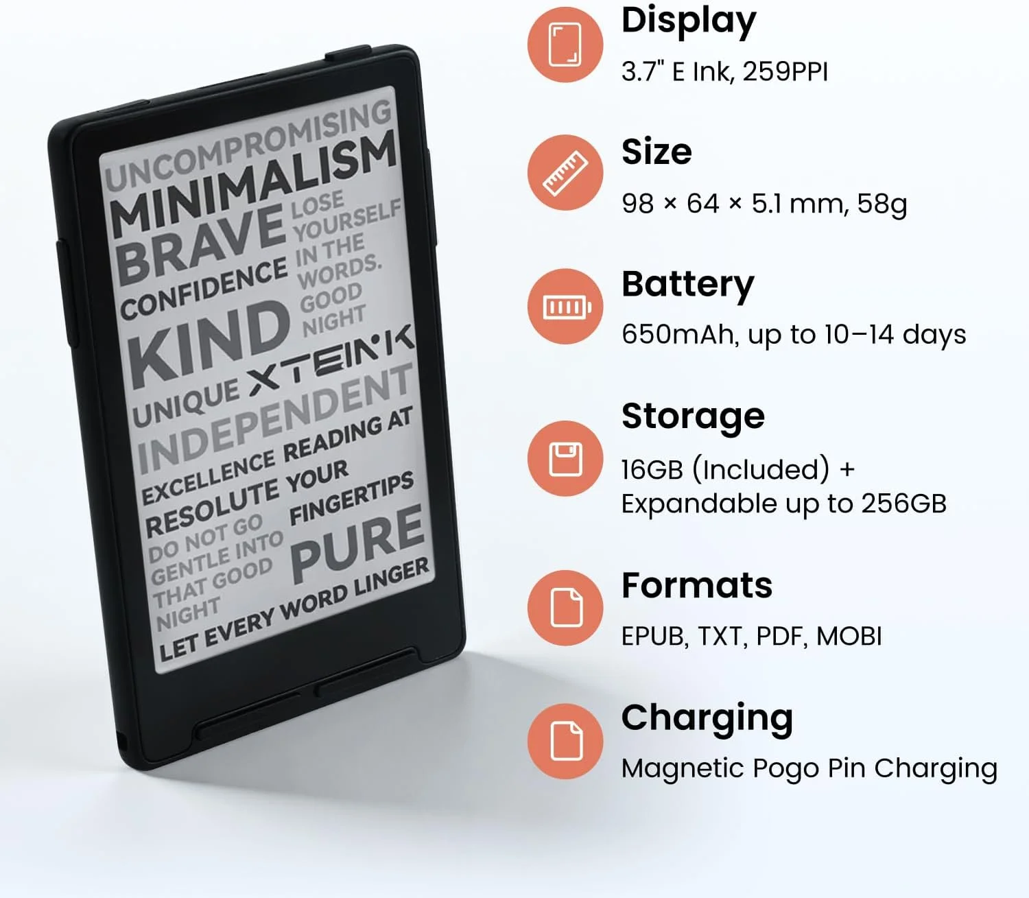 XTEINK X3 Global Version 3.7" Magnetic Mini E-Ink Ebook Reader 16GB Support CrossPoint Firmware Ad-Free Multi Language