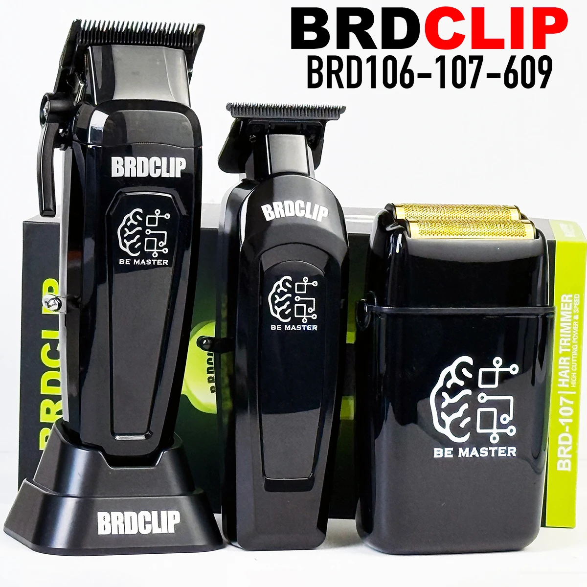 BRD 106 107 609 BRDCLIP Professional Electric Hair Clipper Hair Trimmer DLC Blade with Base 7500RPM 8000RPM 7000RPM Barber Set