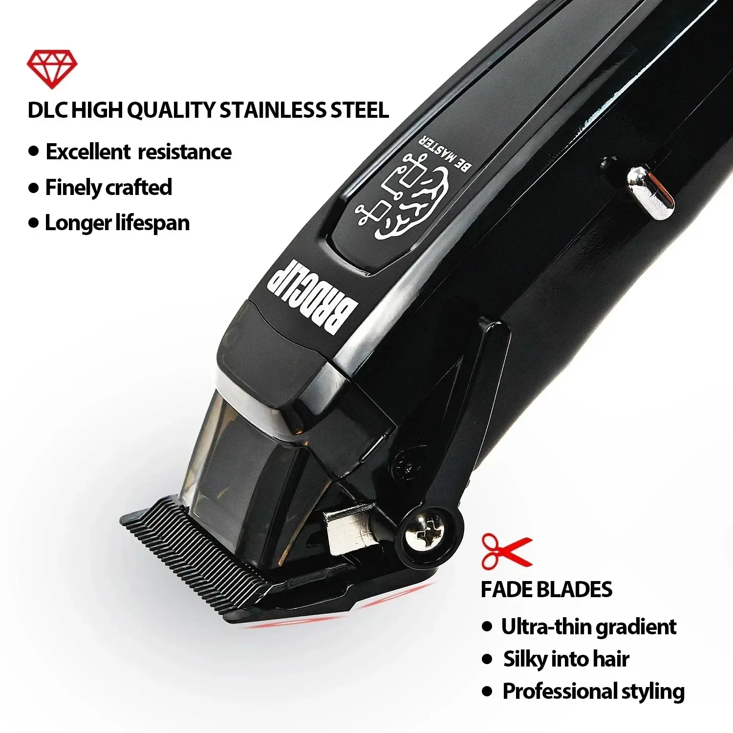 BRD 106 107 609 BRDCLIP Professional Electric Hair Clipper Hair Trimmer DLC Blade with Base 7500RPM 8000RPM 7000RPM Barber Set