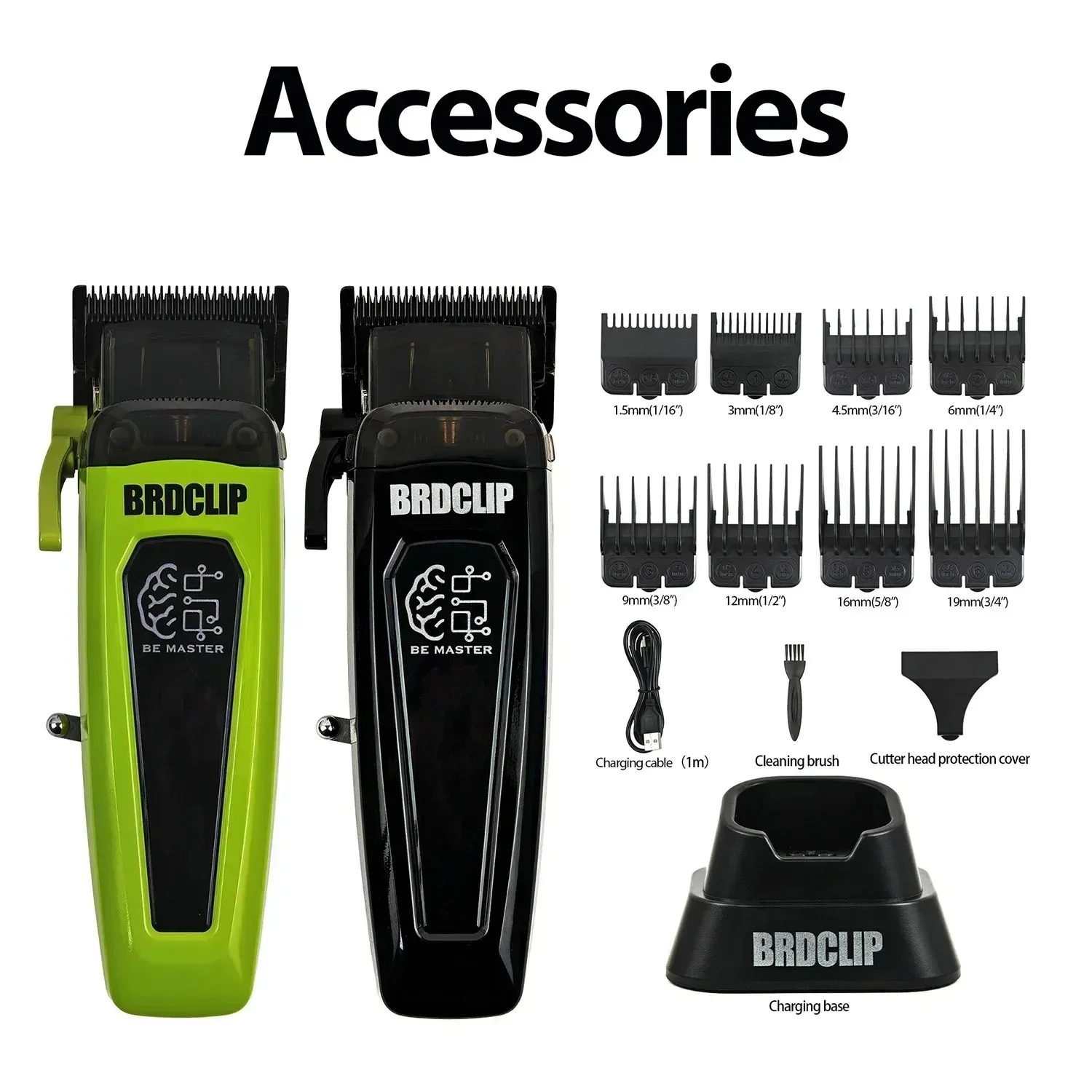 BRD 106 107 609 BRDCLIP Professional Electric Hair Clipper Hair Trimmer DLC Blade with Base 7500RPM 8000RPM 7000RPM Barber Set