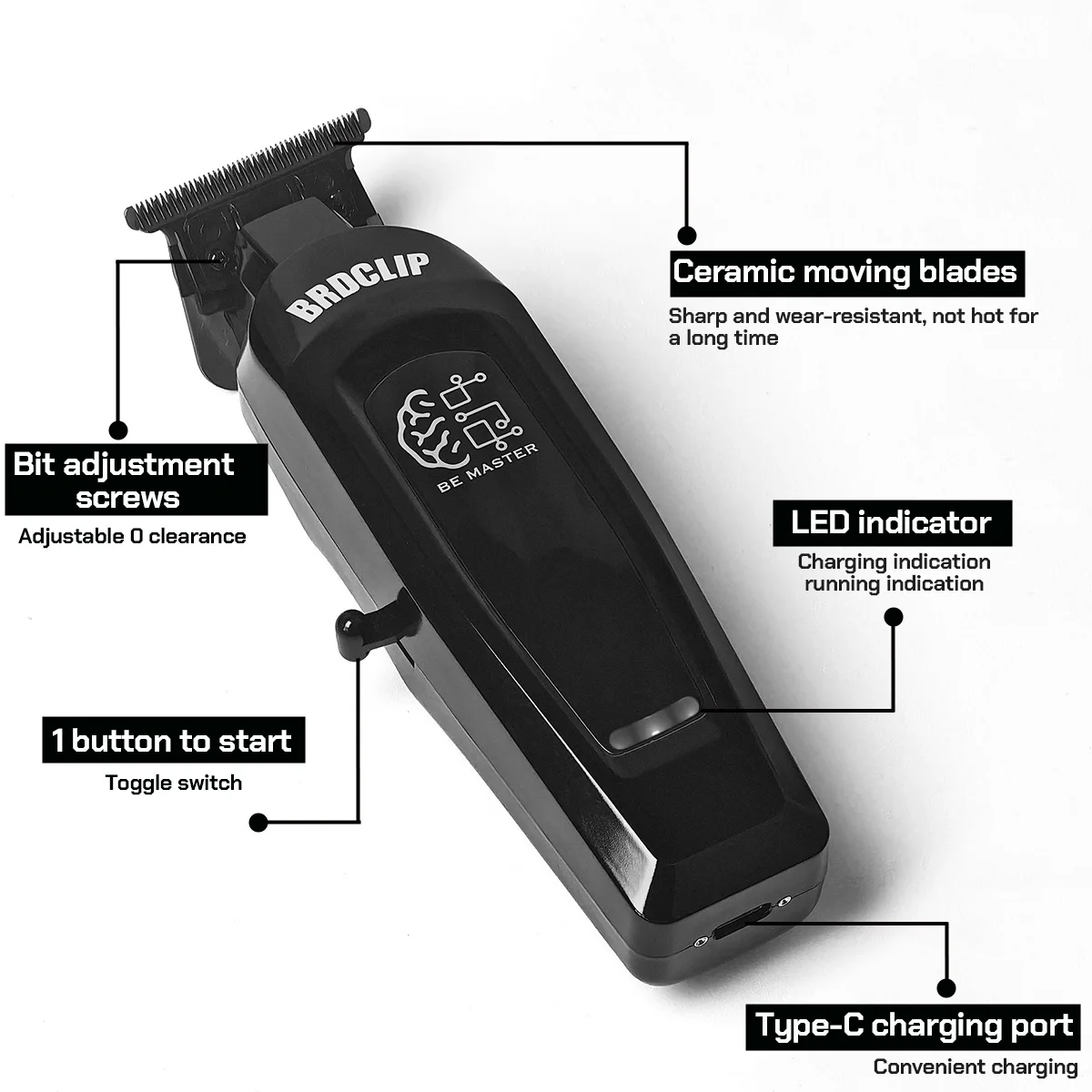 BRD 106 107 609 BRDCLIP Professional Electric Hair Clipper Hair Trimmer DLC Blade with Base 7500RPM 8000RPM 7000RPM Barber Set