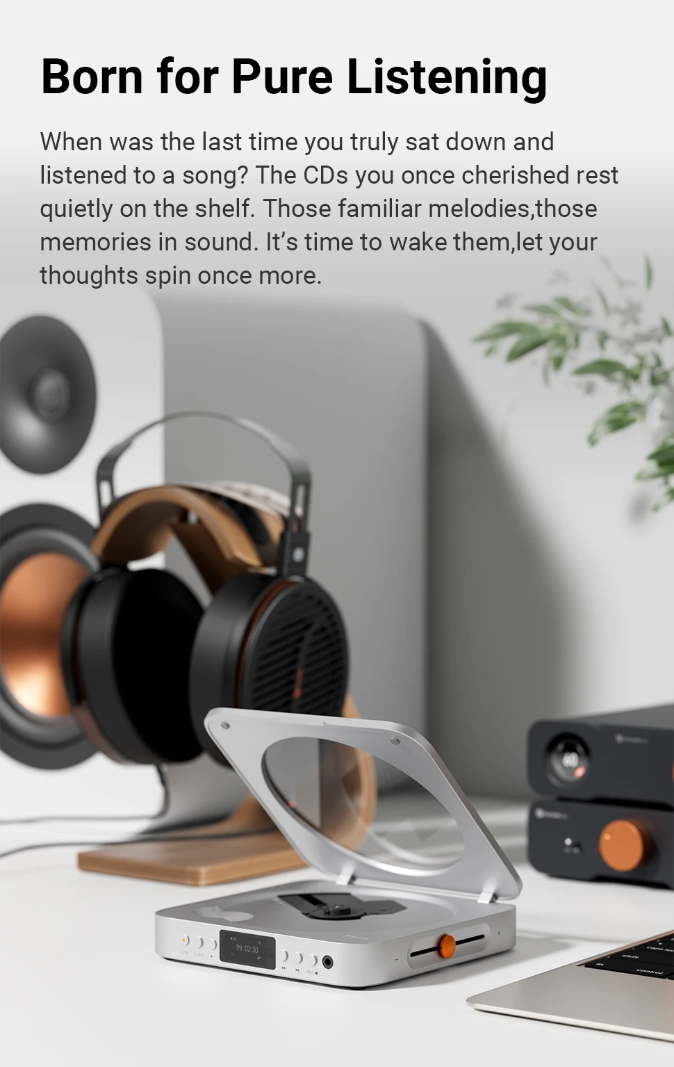 Fosi Audio Merak HiFi CD Player with Remote CS43131 DAC 210MW *2 Headphone Amp Supports USB Ripping USB Drive Input