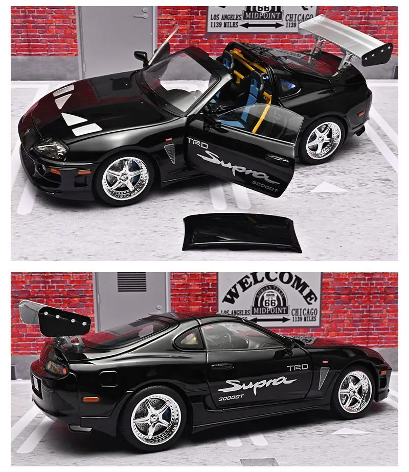 1:24 1995 Supra A80 MK4 Alloy Movie Sports Car Model Diecasts Metal Classic Track Raing Vehicles Car Model Sound Light Kids Gift