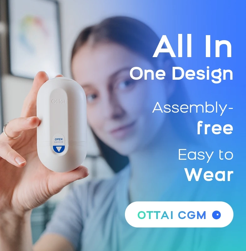 Ottai M8 CGM 4 Full Sets for 56 Days Continuous Glucose Monitor No Finger Pricking Blood Glucose Monitoring System