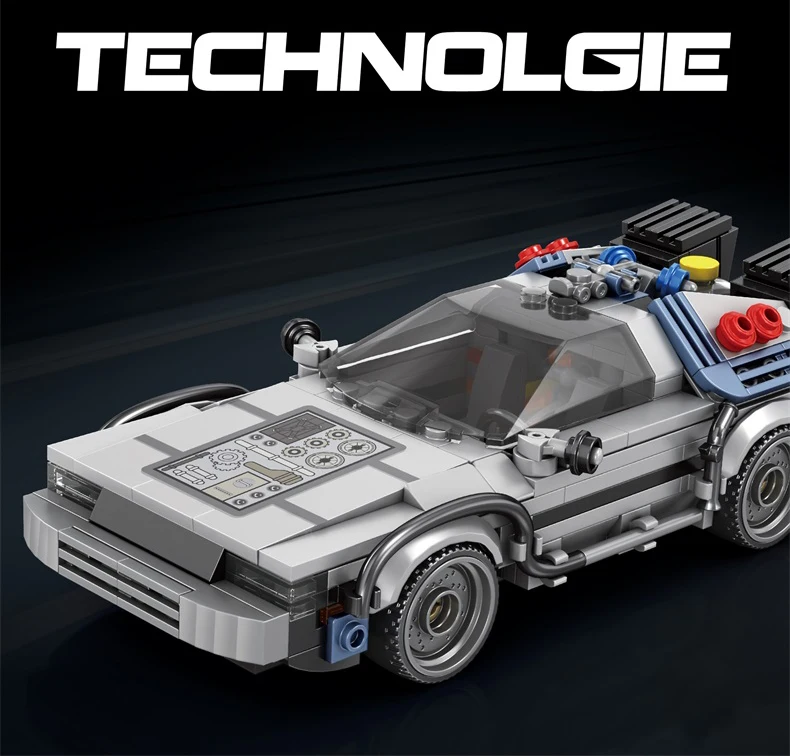 1:24 Classic Movie Racing Car Building Blocks MOC Model Sport Cars Toys Back Future Bricks Vehicle Festival Gifts for Boys Kids