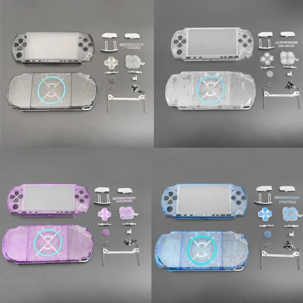 Transparent Full Cover Protective Case Kit Full Set With Screws Full Housing Shell With Buttons Kit for PSP3000 03 Version
