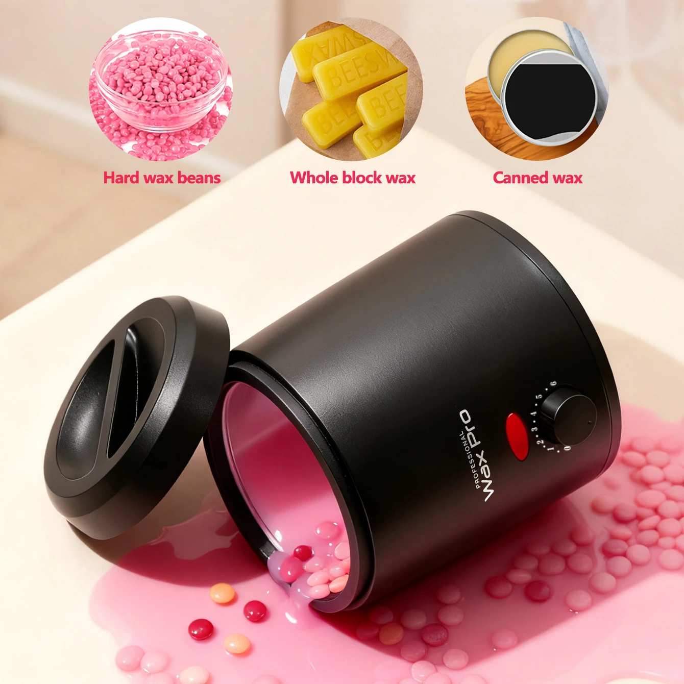 Professional Wax Heater Temperature Control Adjustable Wax Melting Furnace Rapid Heating Easy to Clean The Whole Body Epilator
