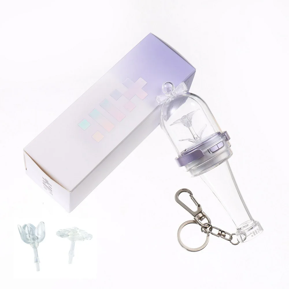 Mini Kpop ILLITS Lightstick Keychains YUNAH MINJU MOKA WONHEE IROHA Light Stick Bag Pendant Keyrings for Fans Gift