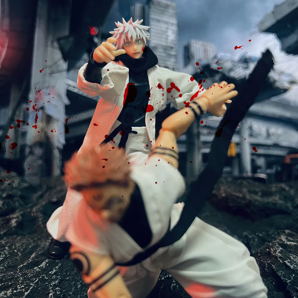 1/12 Scale Jujutsu Kaisen Gojo Satoru Clothes Set White Coat Lantern Pants with Scarf for 6" Action Figure Body Model