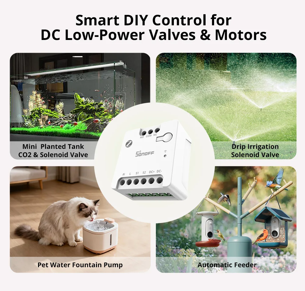 SONOFF MINI-ZBD MINI Dry Zigbee Dry Contact Smart Switch AC & DC Power Compatibility Control Garage Door,Motor,Boiler,Main Gate