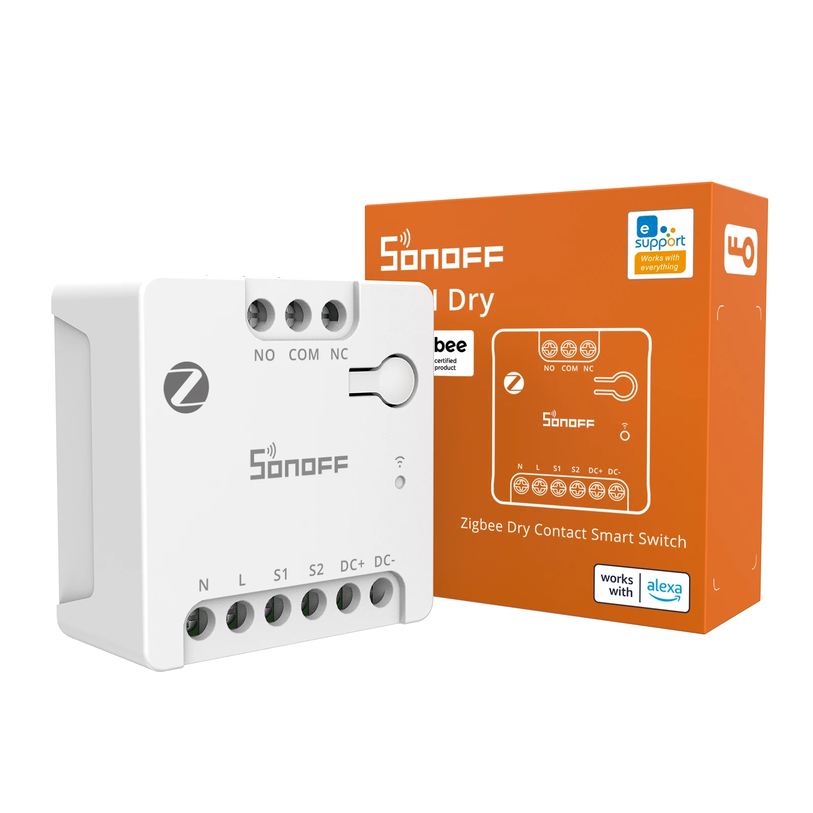 SONOFF MINI-ZBD MINI Dry Zigbee Dry Contact Smart Switch AC & DC Power Compatibility Control Garage Door,Motor,Boiler,Main Gate