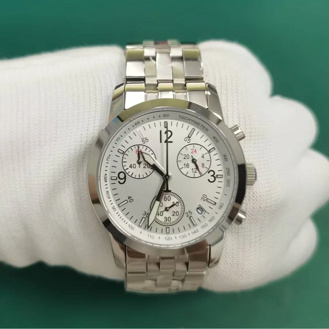 Stainless Steel Sapphire Crystal Men's Watch Beat Quartz Chronograph 50M Waterproof Luxury Sport Business Watches Men 316L Clock