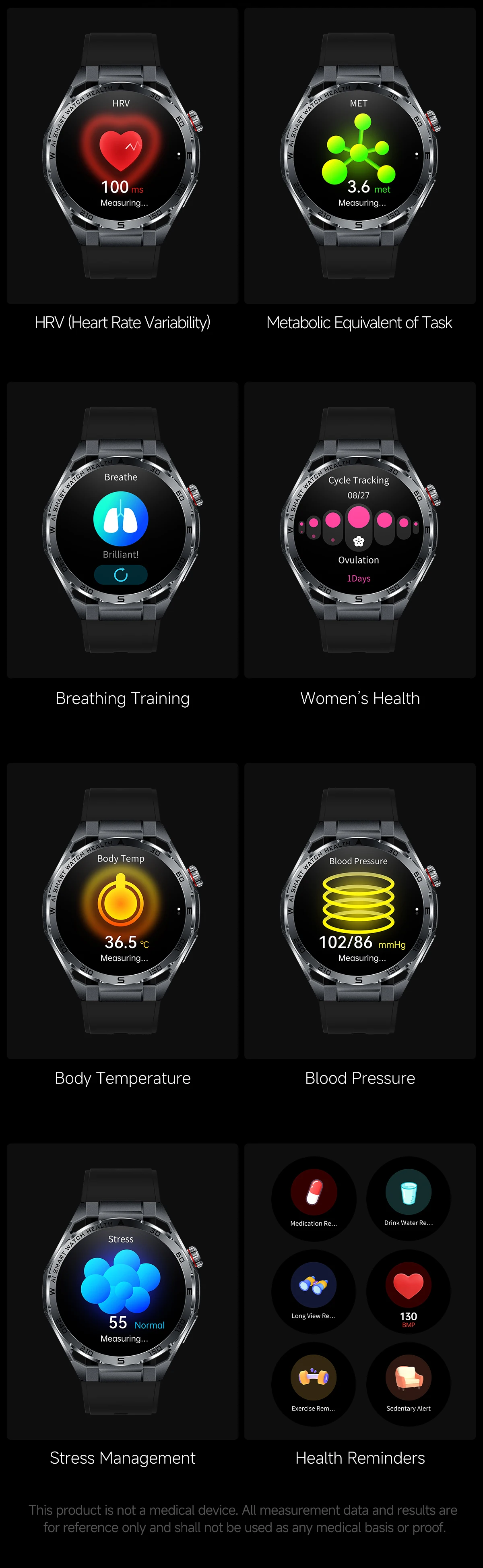 2026New Nursing-Grade AI ECG Smart Watch 1.53''Sapphire Glass Heart Rate Blood Lipid Uric Acid Monitor Bluetooth Call Smartwatch