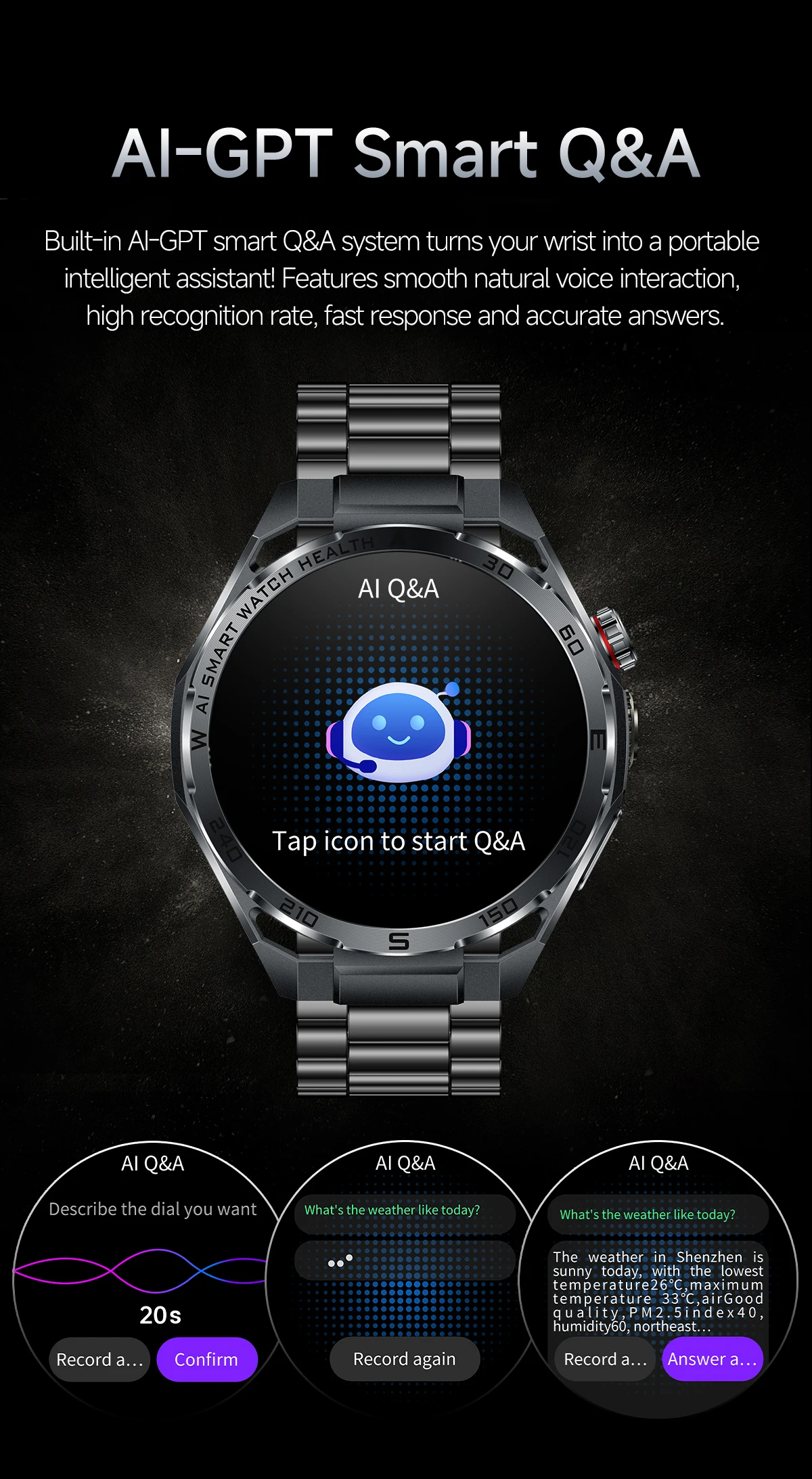 2026New Nursing-Grade AI ECG Smart Watch 1.53''Sapphire Glass Heart Rate Blood Lipid Uric Acid Monitor Bluetooth Call Smartwatch