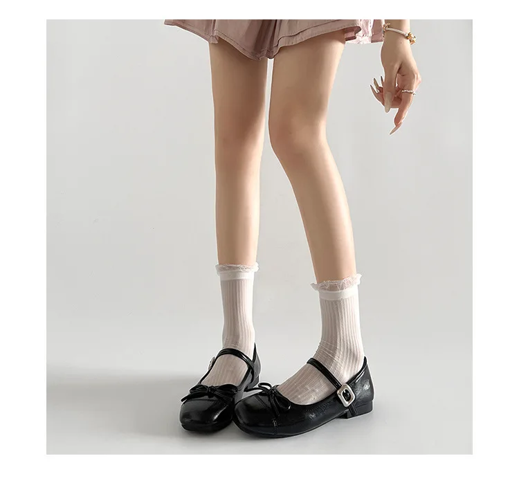 2026 New Spring Vintage Women Ballet Flats Shoes Comfort Round Toe Soft Sole Shoes Elegant Butterfly-knot Dress Grandma's Shoes