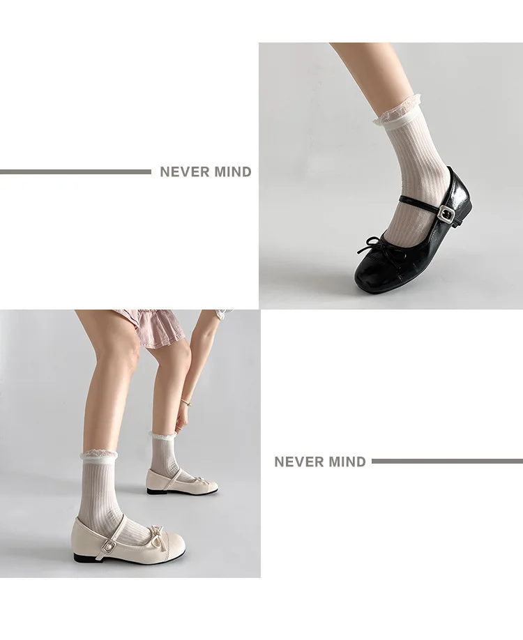 2026 New Spring Vintage Women Ballet Flats Shoes Comfort Round Toe Soft Sole Shoes Elegant Butterfly-knot Dress Grandma's Shoes